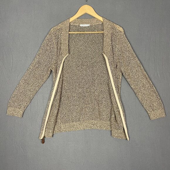 Pendleton Cardigan Womens M Gold Open Knit Full Zip Sweater Preppy Sheer Luxury - Picture 15 of 16